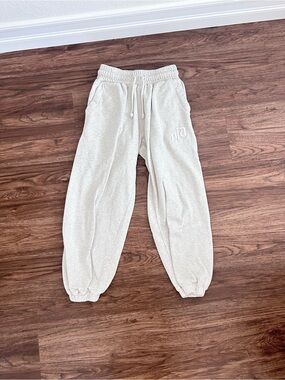 Neutral Cream Sweatpants with Embroidered YLA Logo